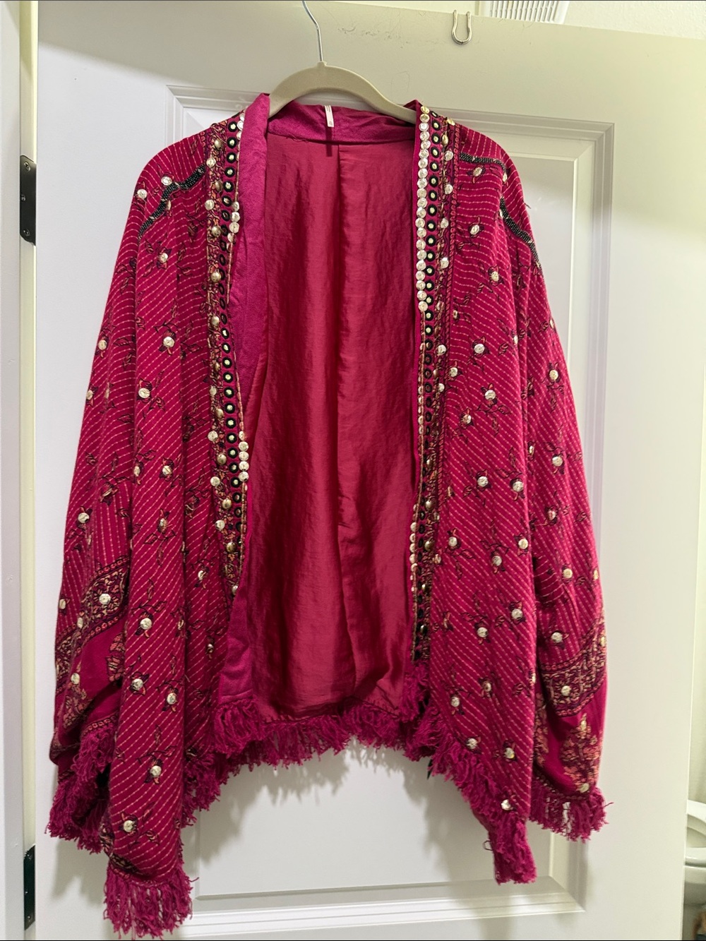 Free People Rays of Light Fringe-Trim Sequin Jacket
Dark Red